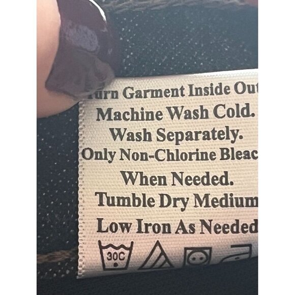 Coldwater Creek Jean 12 Black Denim Wide Leg Western Aztec Cowgirl Braid Hippie - Picture 13 of 14